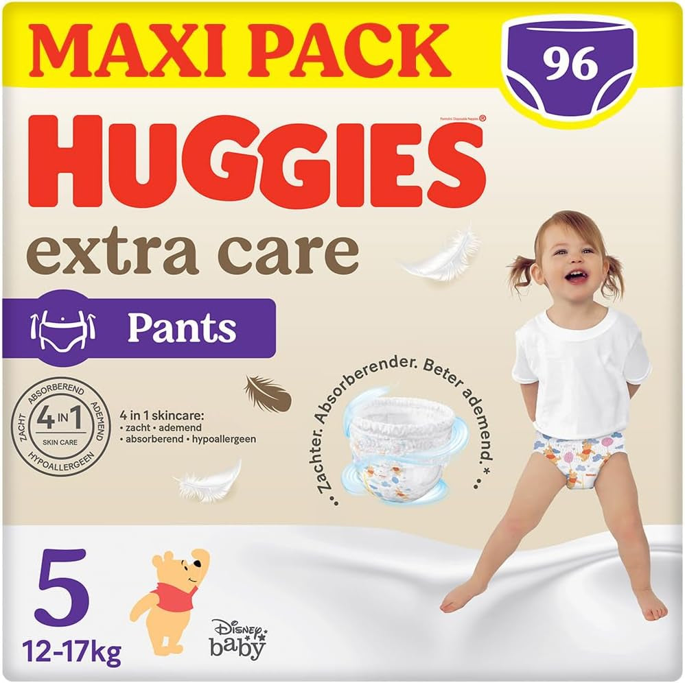 Pañales Huggies Extra Care, talla 5 (12-17 kg), diseño Disney, 96 piezas
