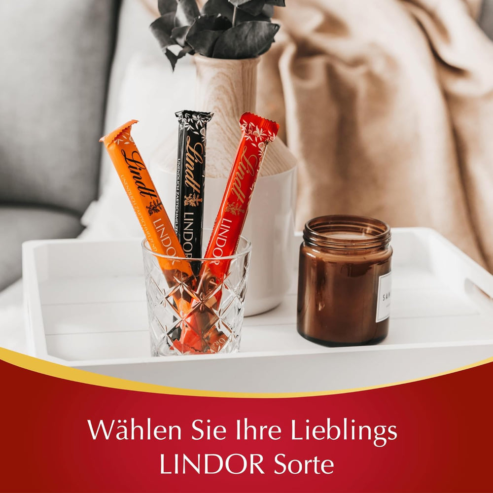 Chocolate Lindt | Barritas de chocolate con leche LINDOR, Oferta promocional | 100g | 4 barras de chocolate con leche LINDOR con relleno que se deshace en la boca | Palitos de chocolate (paquete de 3)