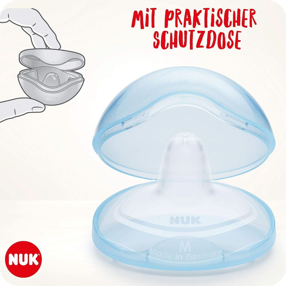 NUK Stillhütchen | Brushhütchen Zum Stillen | Schützt Vor Wunden Brustwarzen | Silicona Dünnes | Tamaño M (20 mm) | Incluyendo Schutzdose | 2 Stück Alimentación Bebé y Accesorios Lactancia Naty Shop