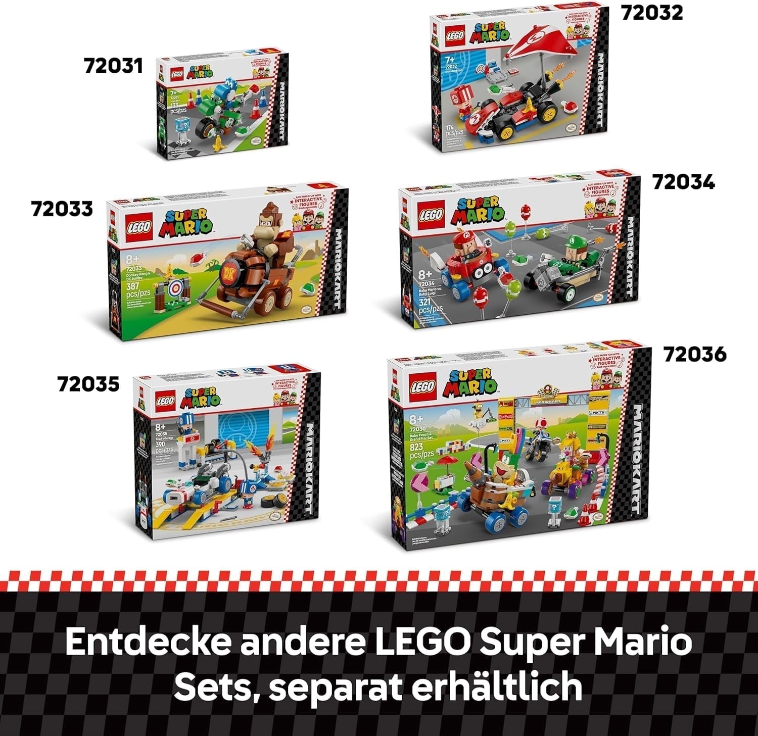 LEGO Super Mario: Mario Kart - Kart estándar, Colección Nintendo, Regalo para niños, Permite a niños, niñas y jugadores de 7 años en adelante jugar de forma independiente, Juguete de aventuras con figura de sapo 72032 Juegos de construcción Besuche den LEGO-Store