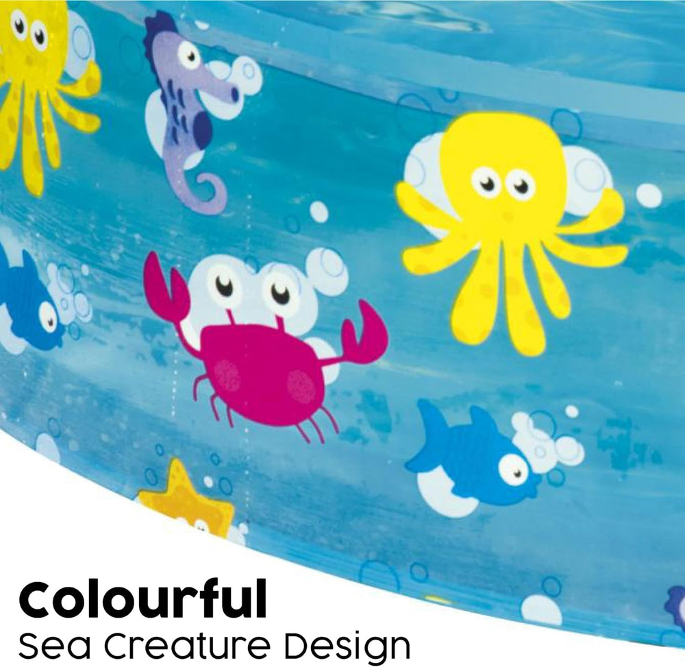 Piscina Infantil Bestway FillN Fun, Sparking Sea, 122 x 25 cm, BW55028, Multicolor, 122 x 122 x 25 cm
