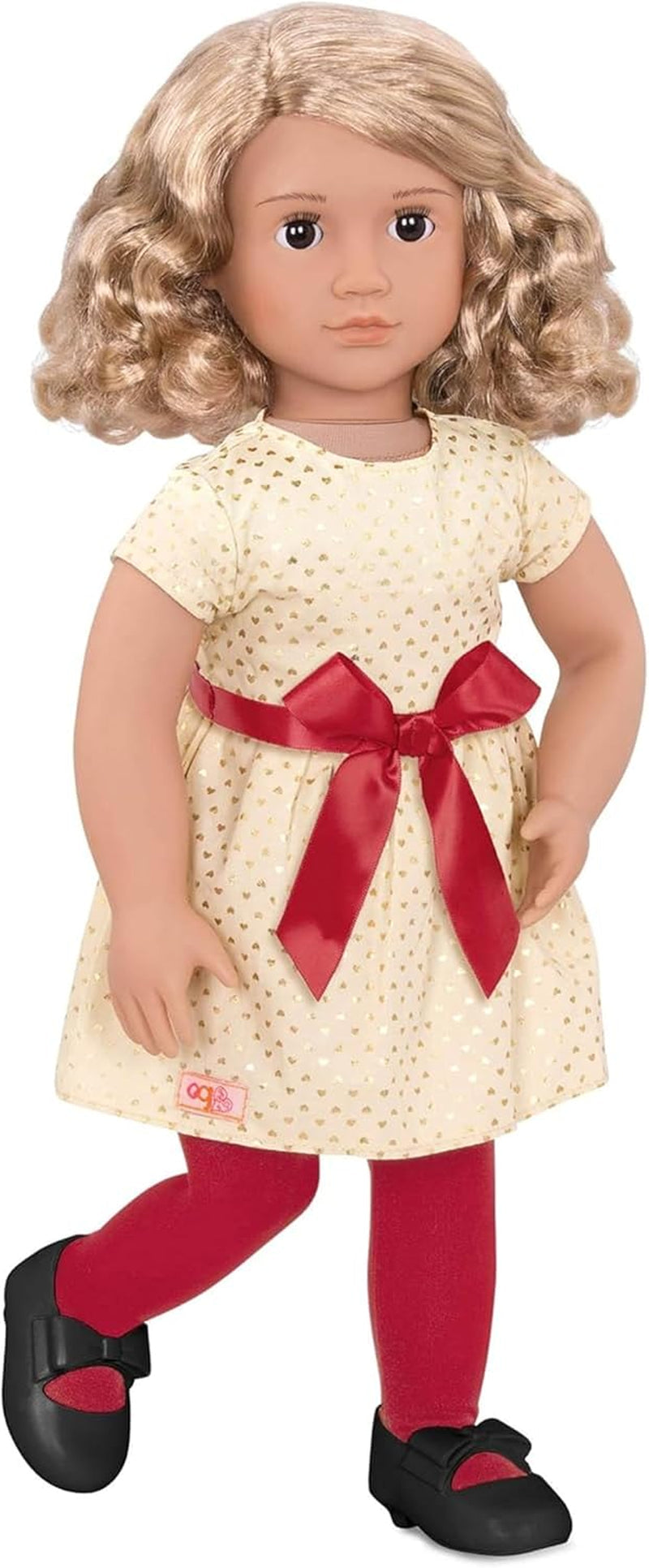 Our Generation - Ellory - 46 cm-Puppe mit geblümtem Kleid - Blondes Haar & Blaue Augen - Schmuck-Accessoires - Vorgetäuschtes Spiel - Spielzeug für Kinder ab 3 Jahren