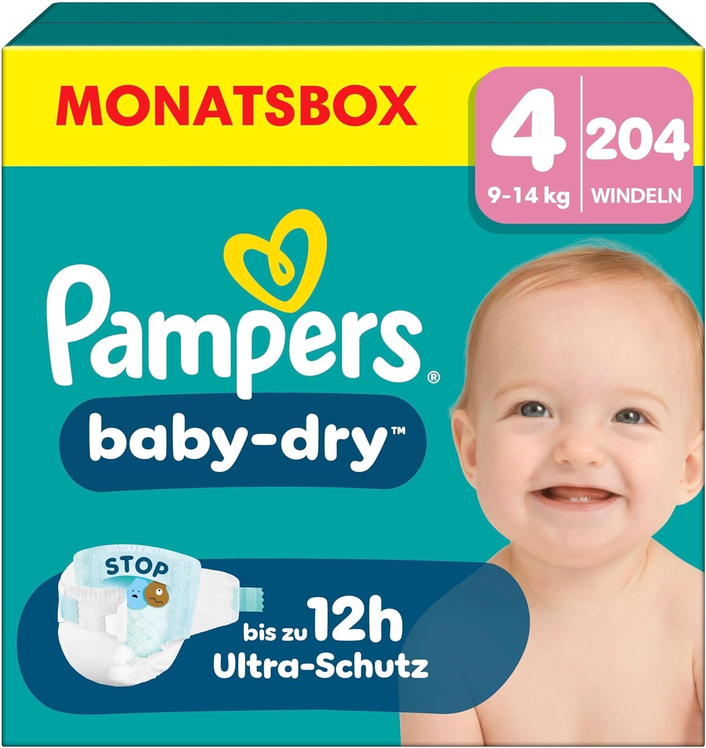 Pañales Pampers Baby-Dry talla 5, 174 pañales, 11 kg - 16 kg, hasta 100% de protección contra fugas y comodidad durante toda la noche