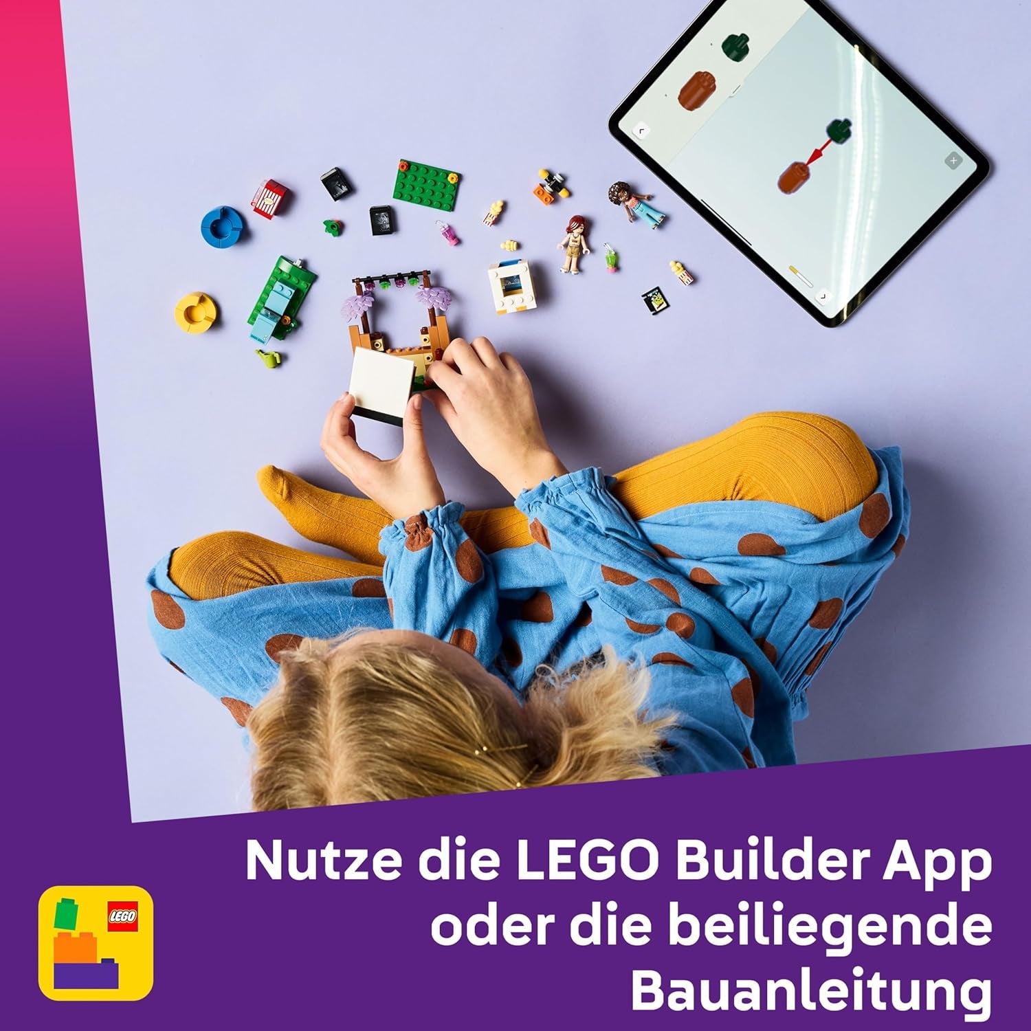 LEGO Friends Noche de Película de la Amistad, juguete para niñas mayores de 6 años - incl. 2 minimuñecos, una pantalla y un proyector de ladrillos luminosos - Set de construcción creativa - 42642