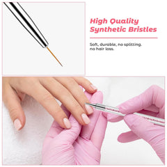 5 Stück Nail Art Pinsel Set Dotting Tool Nailart Pinsel Nageldesign Double Ended Dotting Pen Strass Professional Acryl Feinmalerei Nail Art Design