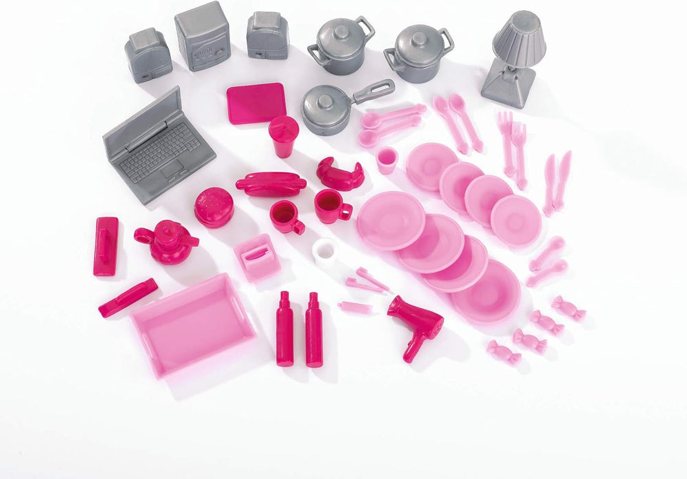 Simba 104661996 - Steffi Love Dreamhouse, Casa de Juegos Grande, 4 Habitaciones, SIN TÍTERES, 84 cm de Alto, Dos Niveles, Campana Funcional, Casas de Muñecas Plegables Naty Shop