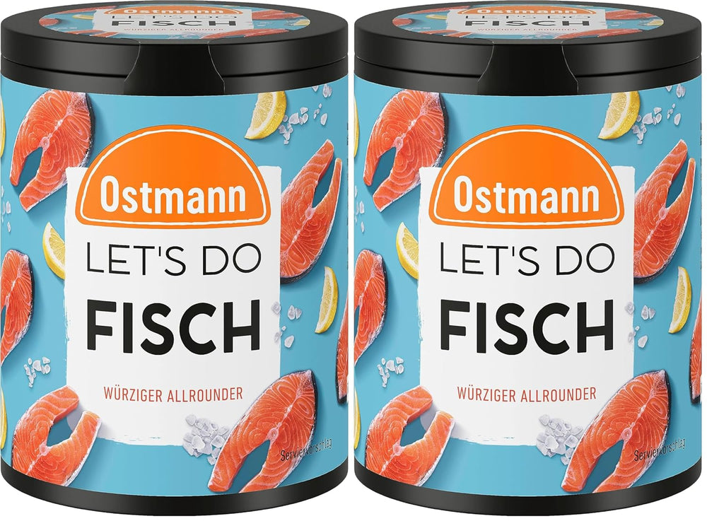 Ostmann Gewürze - Let's Do Fisch Allrounder | Gewürzsalz für Bratfisch, Flammlachs und Meeresfrüchte | Würziger Allrounder con Mostaza, Limón y Eneldo | 85 g en barra de reciclaje Metalldose