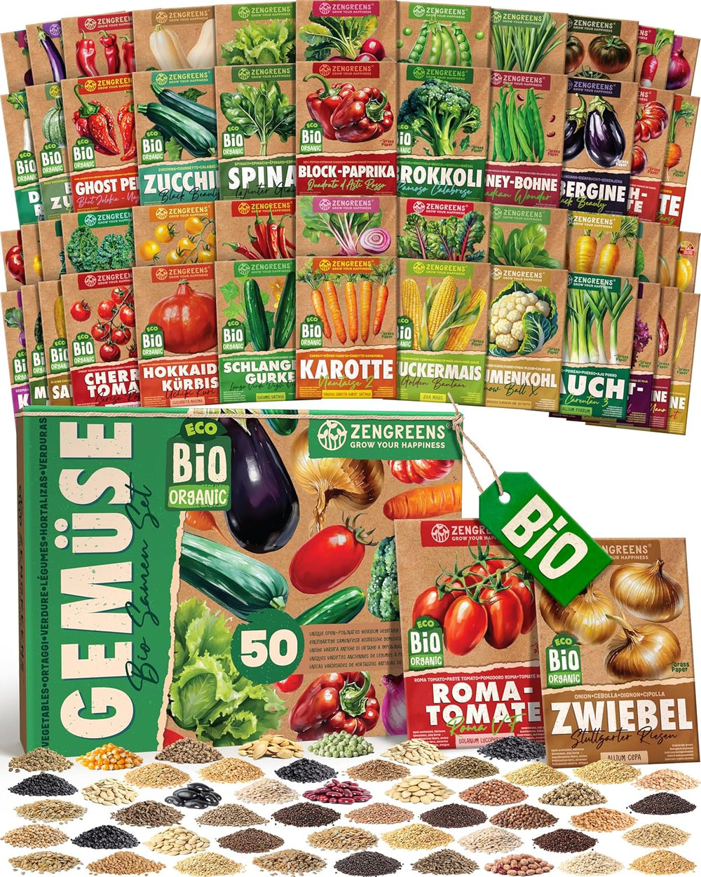 Semillas de Albahaca Orgánicas en un Juego de 6 - 6 Semillas de Albahaca para un fácil Cultivo en el jardín, balcón o Cama elevada - Semillas de Plantas - Plántulas