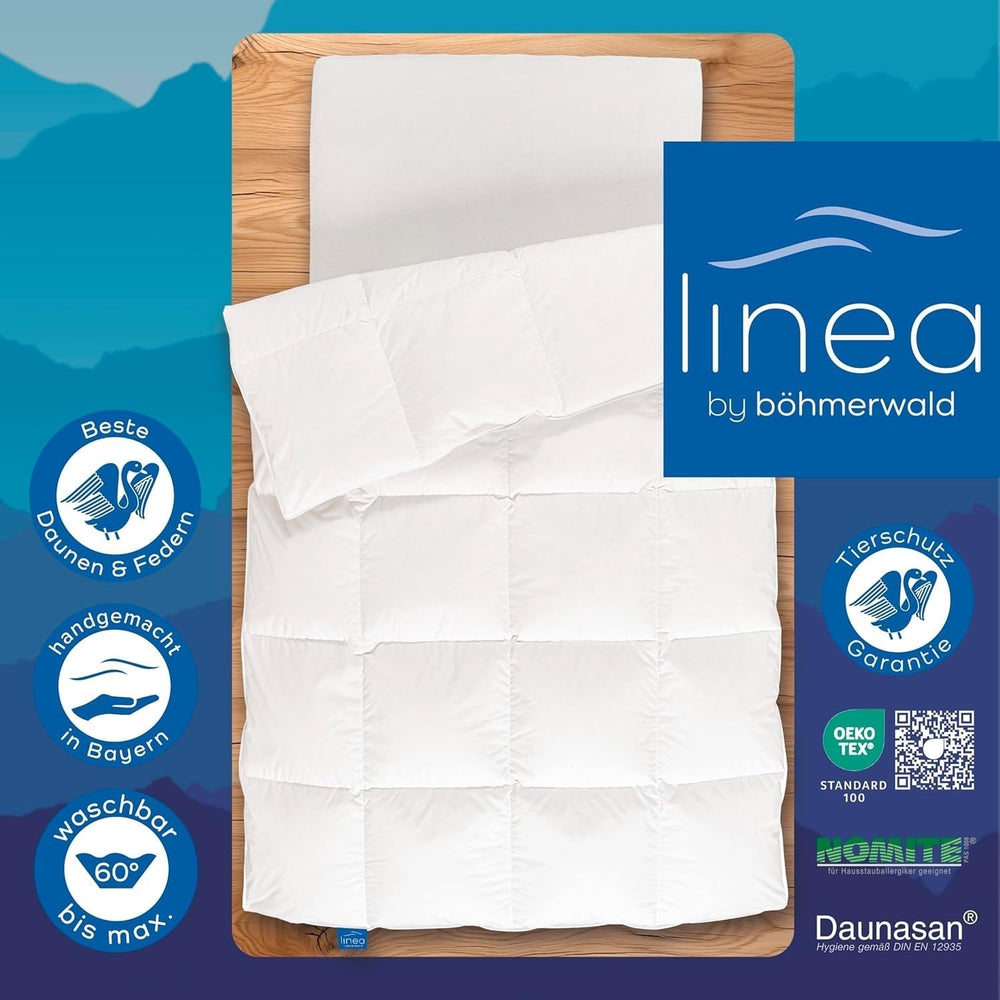 Edredón Allnights Edredón Mediano 135X200 100% Nuevo Plumas y Plumón Hipoalergénico Lavable hasta 60°C Hecho en Alemania Blanco Quilts & Quilts Naty Shop