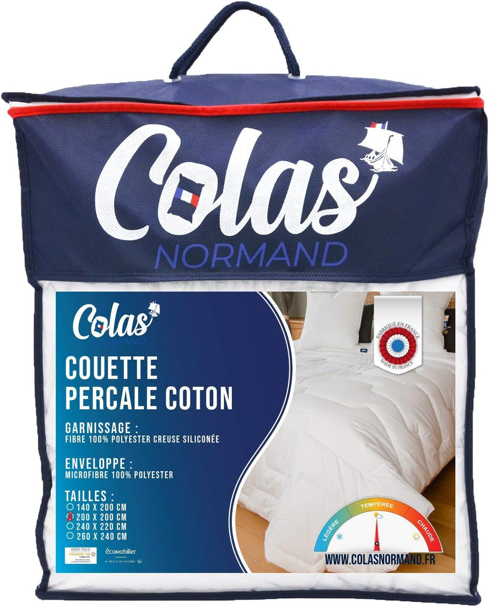 Edredón De Algodón Percal 240 X 220 Cm Percal 100% Algodón De Alta Calidad Suave Y Cómodo Durable Acabado Fino Hecho En Francia Blanco Naty Shop Edredones Y Edredones Blanco 200X200 Cm