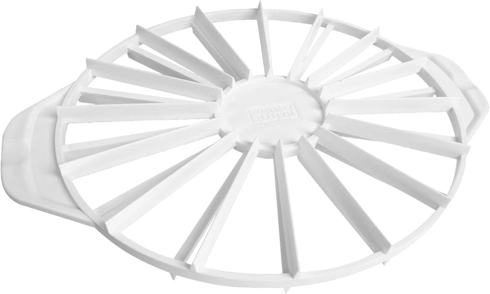 Separator de tort Kaiser Classic original, plastic, 31,5 cm, separator de tort pentru 14 sau 16 felii egale, separator de tort cu două fețe, alb