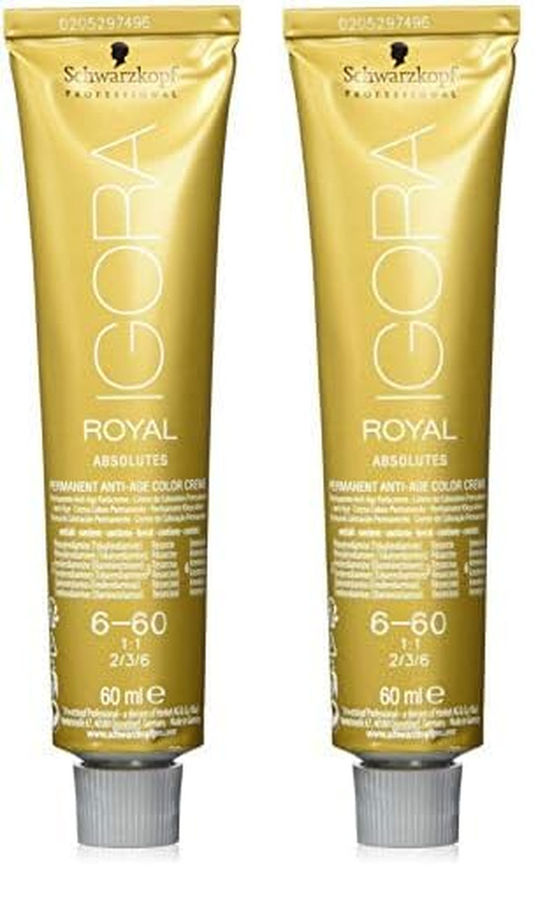 Igora Royal Absolute Age Blend Culoare de păr, 7-560 Blond mediu auriu ciocolată, 60 ml Vopsea pentru par Naty Shop 6-60 Blond închis Ciocolată Natural 60 ml (pachet de 2)