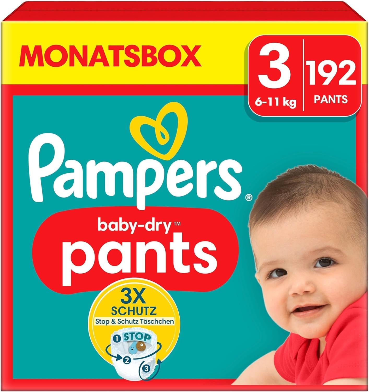 Pampers Baby-Dry Pants Tamaño 5, 160 unidades, 11 kg-17 kg, auslaufsichere 360° apto para día y noche