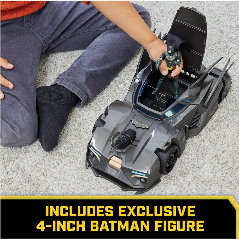Batimóvil todoterreno de Batman de DC Comics con catapulta con gancho de agarre y celda de rejilla en la parte posterior, incluye figura de Batman de 10 cm para fanáticos de superhéroes a partir de 4 años Figuras de acción Naty Shop