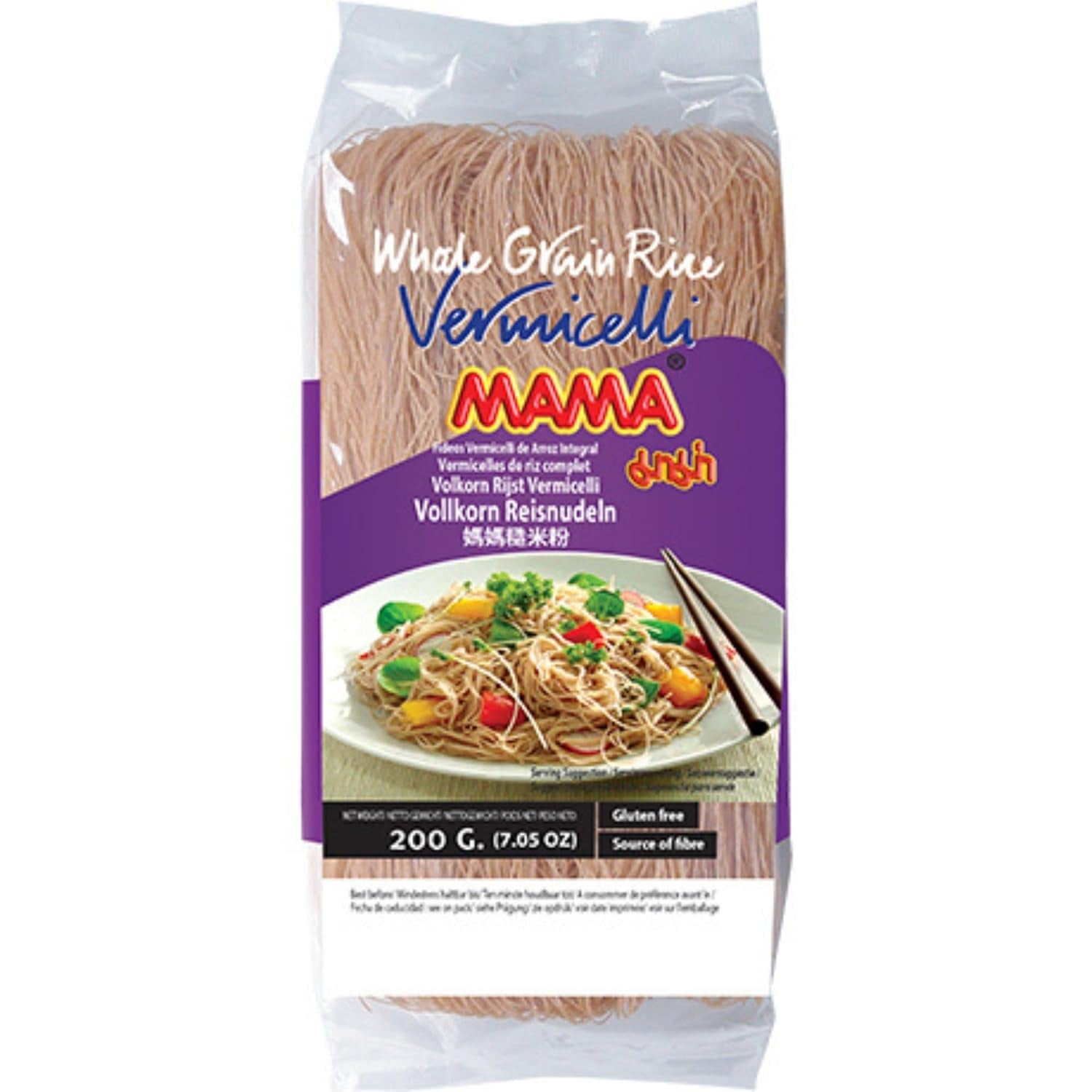 MAMA - Fideos de arroz integral, (1 x 200g)
