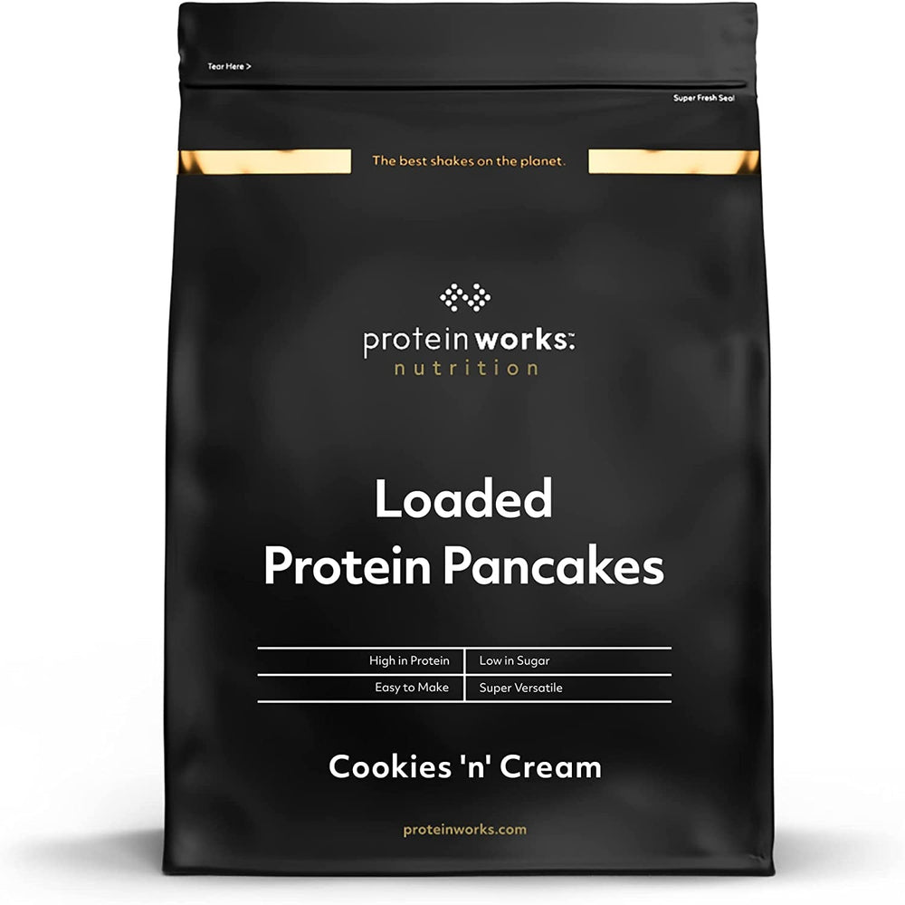 Protein Works - Pfannkuchen de proteínas cargadas | Premium Pfannkuchen Mischung | Tortitas Eiweiss | Panqueques proteicos | 8 porciones | Naturalmente | 500G Mezcla para hornear y cocinar Naty Shop 1 Kg (1Er Pack) Cookies 'N' Cream