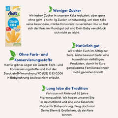 Alete, Galletas para niños, a partir del 8º mes, con mantequilla de trigo, 180 g Madre e Niño Naty Shop