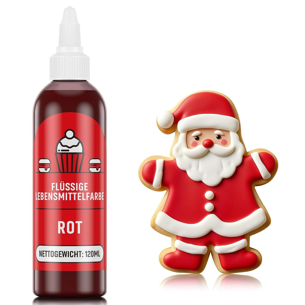 Colorant alimentar roșu 120 ml, colorant alimentar lichid foarte concentrat și fără zahăr pentru copt, prăjituri, macaroane, glazură, fondant, fursecuri, gogoși