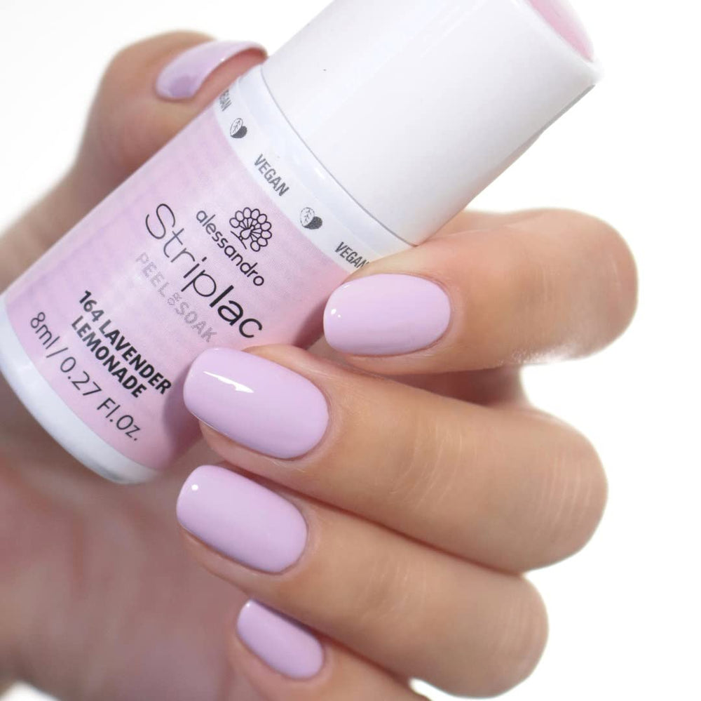 Esmalte de uñas UV alessandro Striplac Lavender Lemonade – Delicado y duradero – Fácil eliminación gracias a la tecnología de eliminación – Vegano y libre de crueldad animal – 8 ml