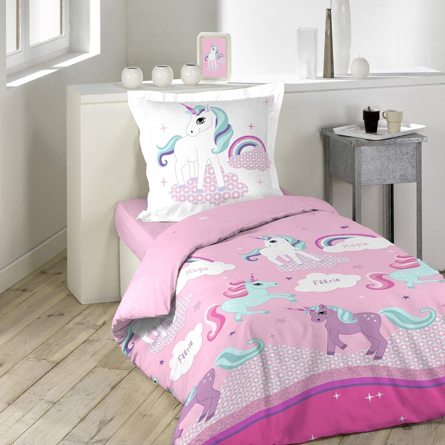Ropa de cama con funda de almohada de Unicornio, ropa de cama de algodón - Kids Naty Shop Default Title