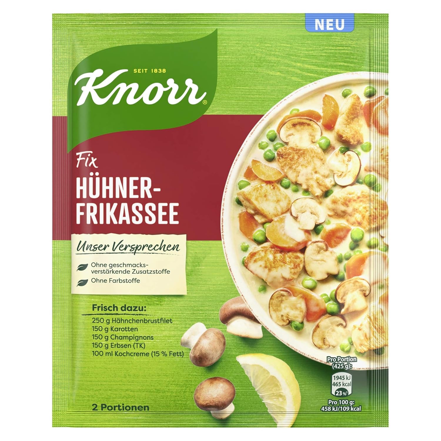 Knorr Fix Puten-Geschnetzeltes para ein leckeres Fleischgericht ohne geschmacksverstärkende Zusatzstoffe 3 porciones
