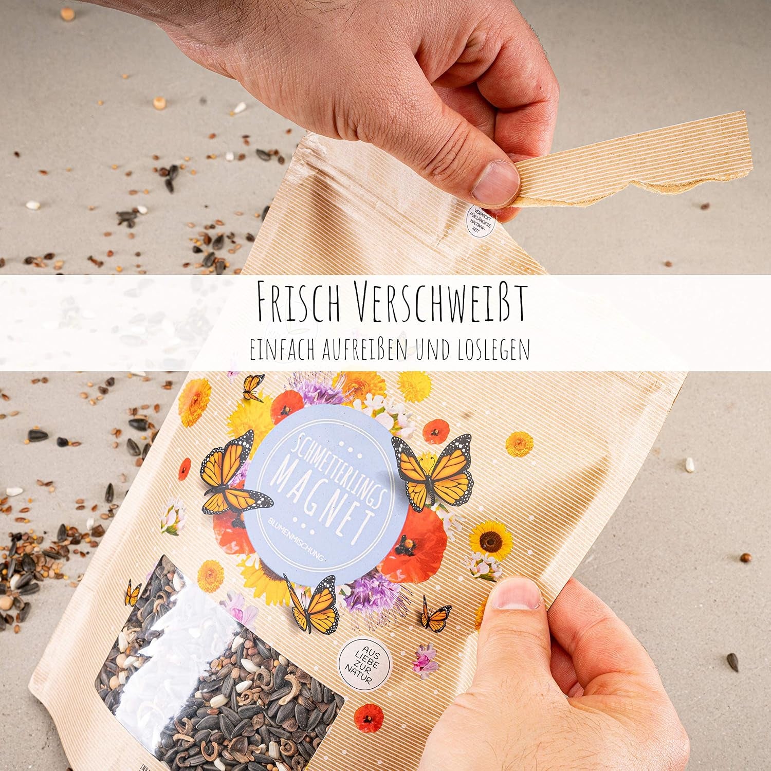 100 g de semillas de mariposa para un prado de flores coloridas - Mezcla de semillas de flores silvestres coloridas y ricas en néctar para mariposas