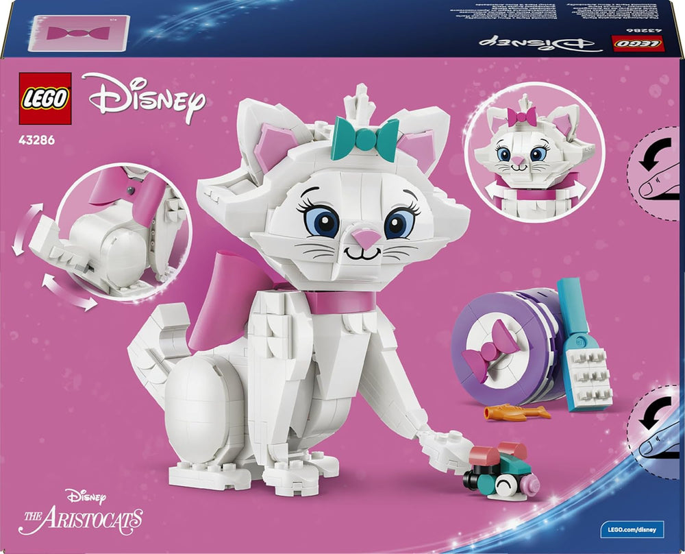 LEGO ǀ Disney Aristocats: Bezaubernde Marie - Spielzeug Katzenfigur mit Zubehör - inkl. Textilschleife - DIY Deko fürs Schlafzimmer - Geschenk für Mädchen ab 7 Jahren und Fans - 43286