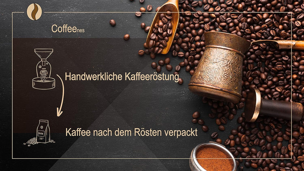 Coffeenes Kaffeebohnen Probierset – Kaffee Geschenk - 6 Sorten ganze Bohnen Arabica aus Brasilien, Peru, Kolumbien, Tansania, Indien, Uganda – 6 x 100g