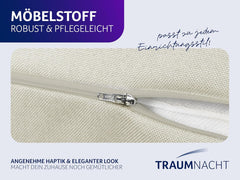 Pernă confortabilă Traumnacht Cozy Back, pernă de citit, 70 x 40 cm bej, husă detașabilă și lavabilă din 100% poliester, buzunar lateral practic, certificată Oeko-Tex, produsă conform standardelor germane de calitate