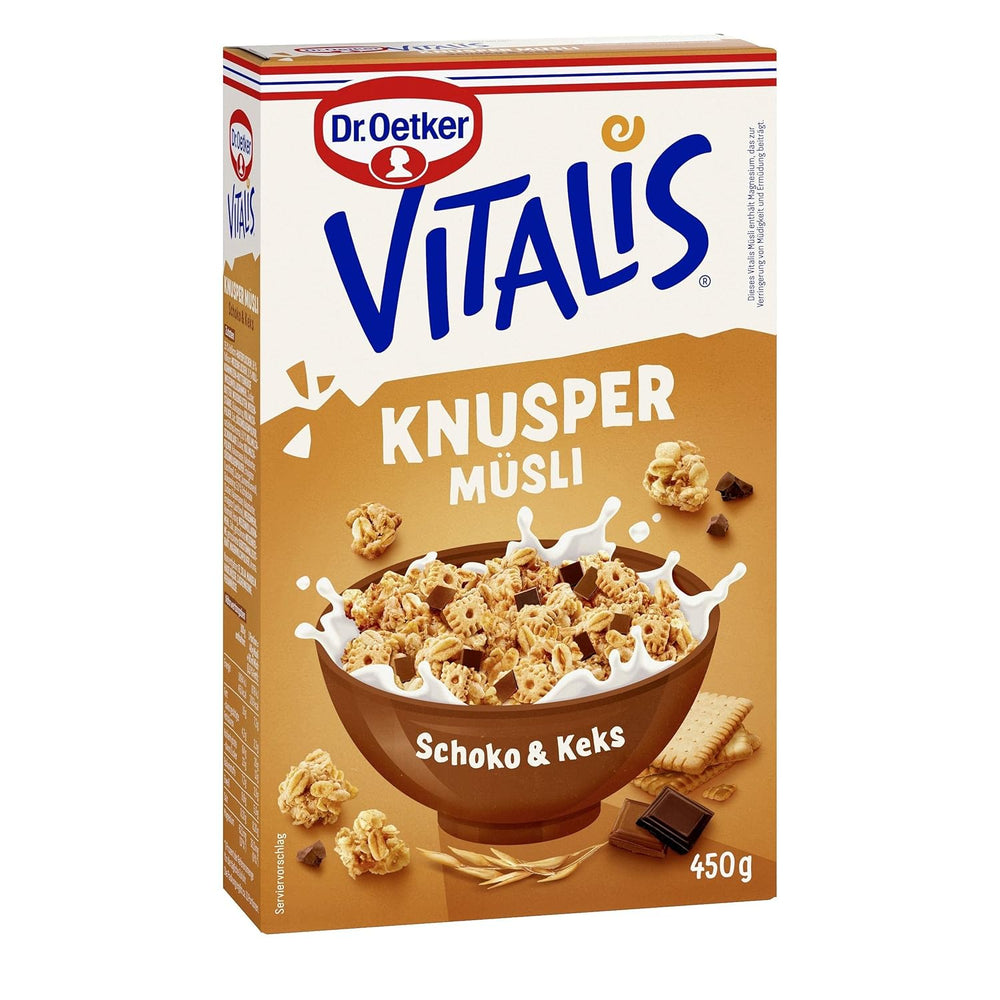 Dr. Oetker Vitalis Classic Crispy Muesli: paquete grande de muesli crujiente para el desayuno con pasas, 1 paquete, 1,5 kg