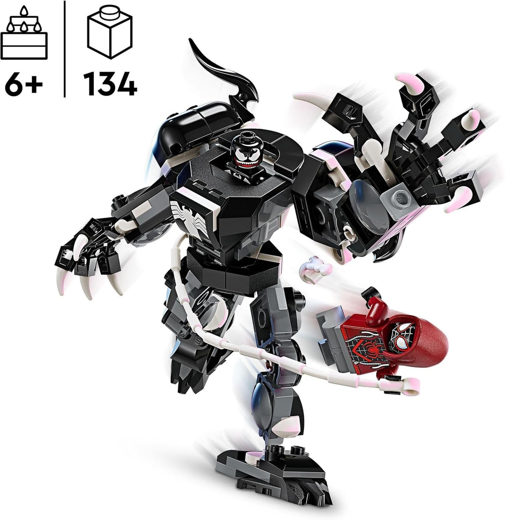 LEGO Marvel Venom Mech vs. Miles Morales Figuras de acción móviles para niños Set de Spider-Man con minifiguras de duelo de superhéroes Juguete de regalo para niños y niñas 6 años 76276 Juegos de construcción Besuche den LEGO-Store