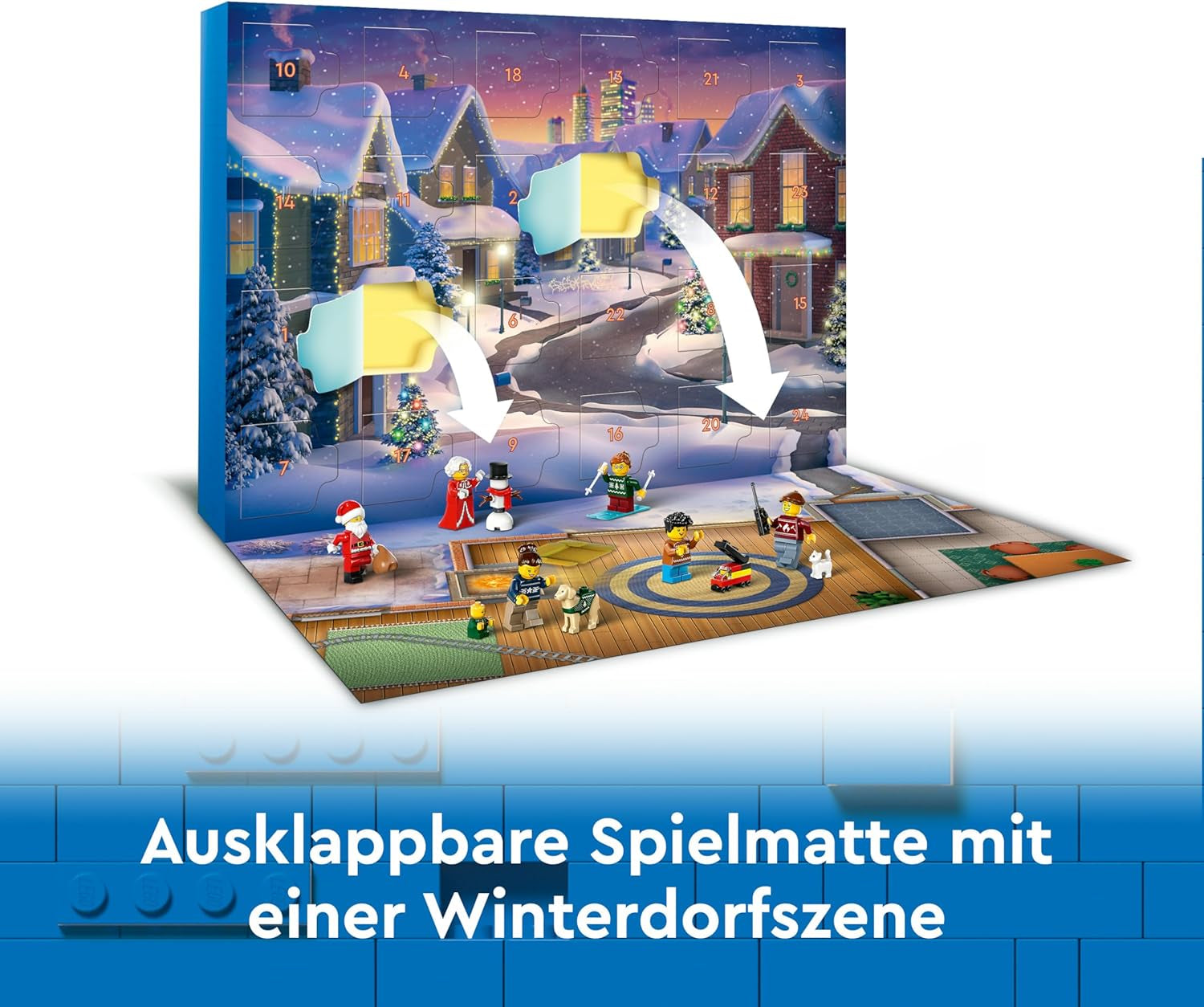 LEGO City Calendario de Adviento 2024, Regalo de Adviento para niños a partir de 5 años, 24 sorpresas, minifiguras con monos navideños, Papá Noel y la Señora Papá Noel, regalo de Navidad 60436 Juegos de construcción Besuche den LEGO-Store