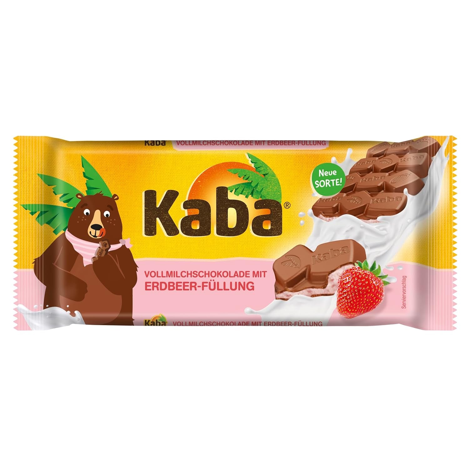 Kaba chocolate con leche entera y crema de leche, barra de chocolate rellena, barra de 90g, chocolate derretido en la boca con crema de leche ligera y sabor original Kaba