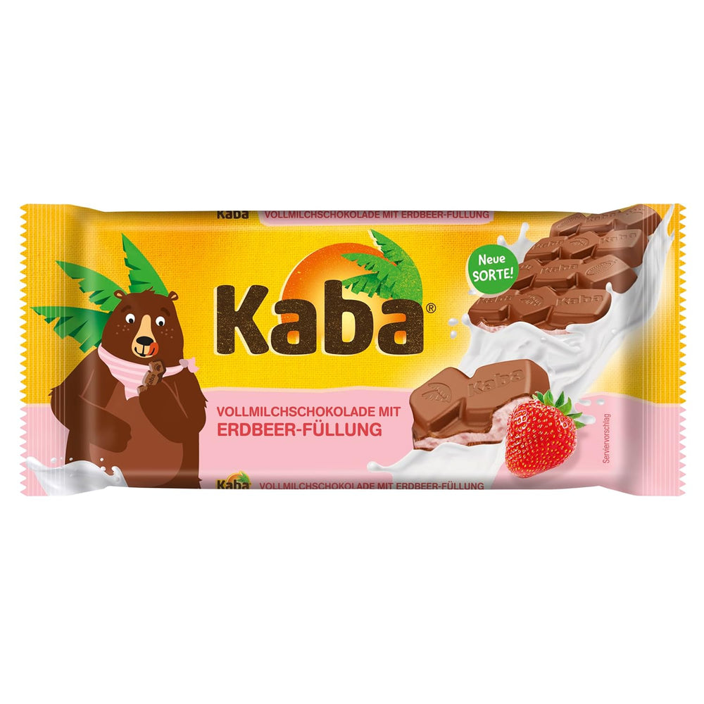 Kaba chocolate con leche entera y crema de leche, barra de chocolate rellena, barra de 90g, chocolate derretido en la boca con crema de leche ligera y sabor original Kaba