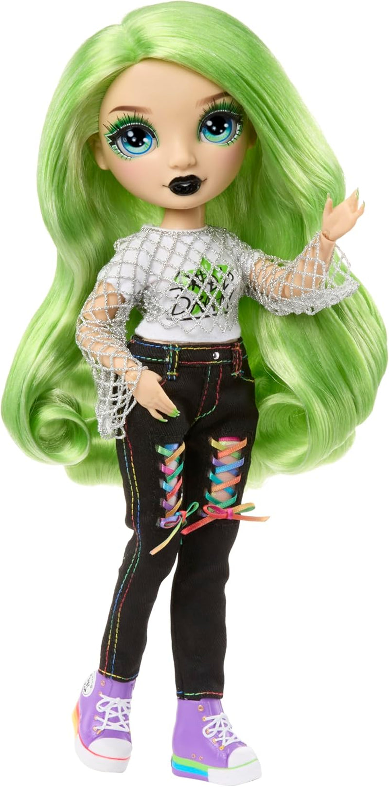 Rainbow High Style Icons Jade – 28 cm Modepuppe mit Langem, Kämmbarem Haar, Zweitem Outfit, Passender Tasche und einem Zweiten Paar Schuhe, Beweglich mit 13 Gelenkpunkten