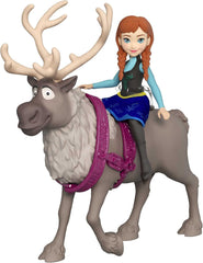 Mattel DISNEY Muñeca y figura de animal Anna & Sven, la reina de hielo, inspirada en los personajes animados, extremidades móviles, falda y capa desmontables, para niños de 3 años en adelante, HLX03 Naty Shop Dolls