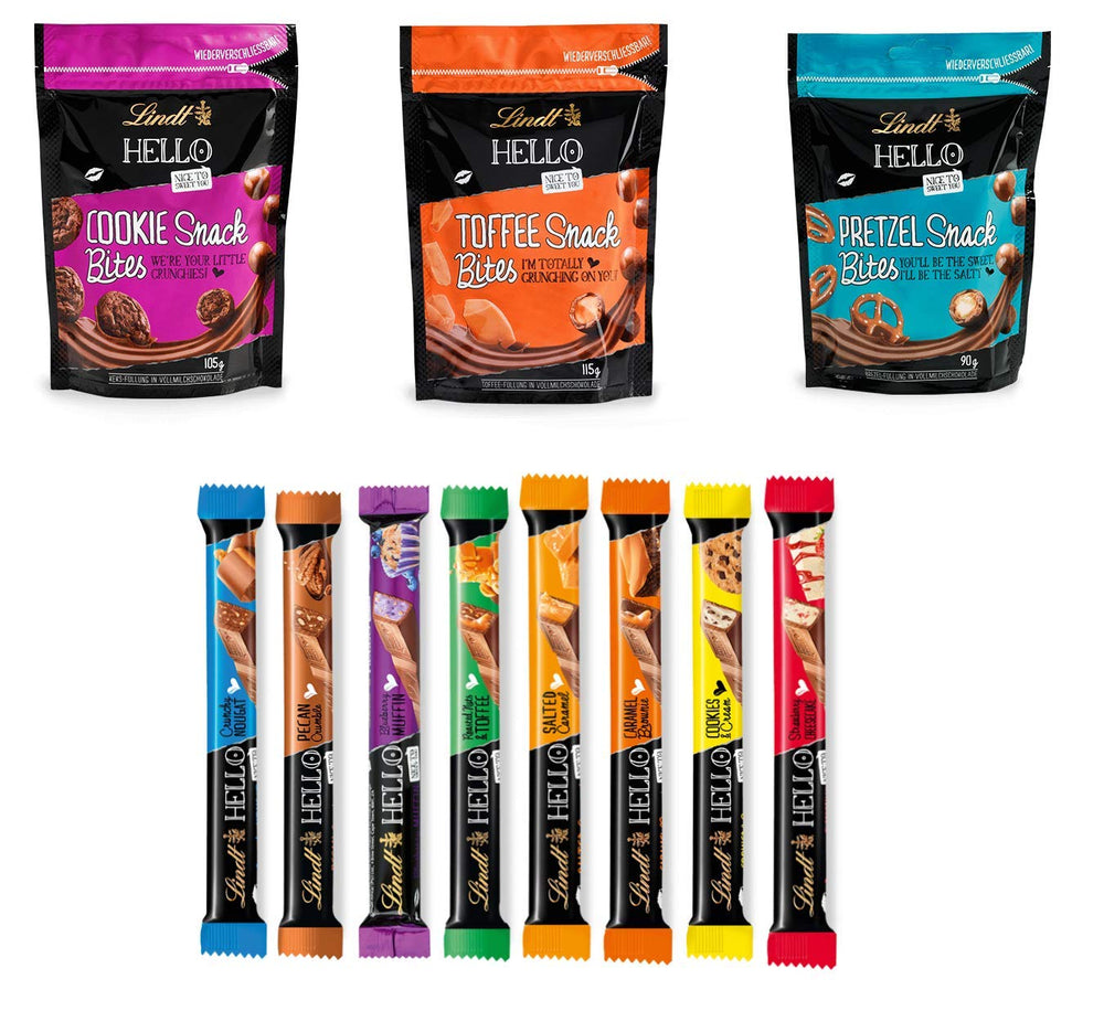 Set de regalo de praliné de chocolate Lindt | 477 g | 5 cajas de bombones Lindt en las variantes: Exquisito, Mini Praliné, Regalo LINDOR, Pequeño Gracias, Del Corazón | Regalo praliné | regalo de chocolate