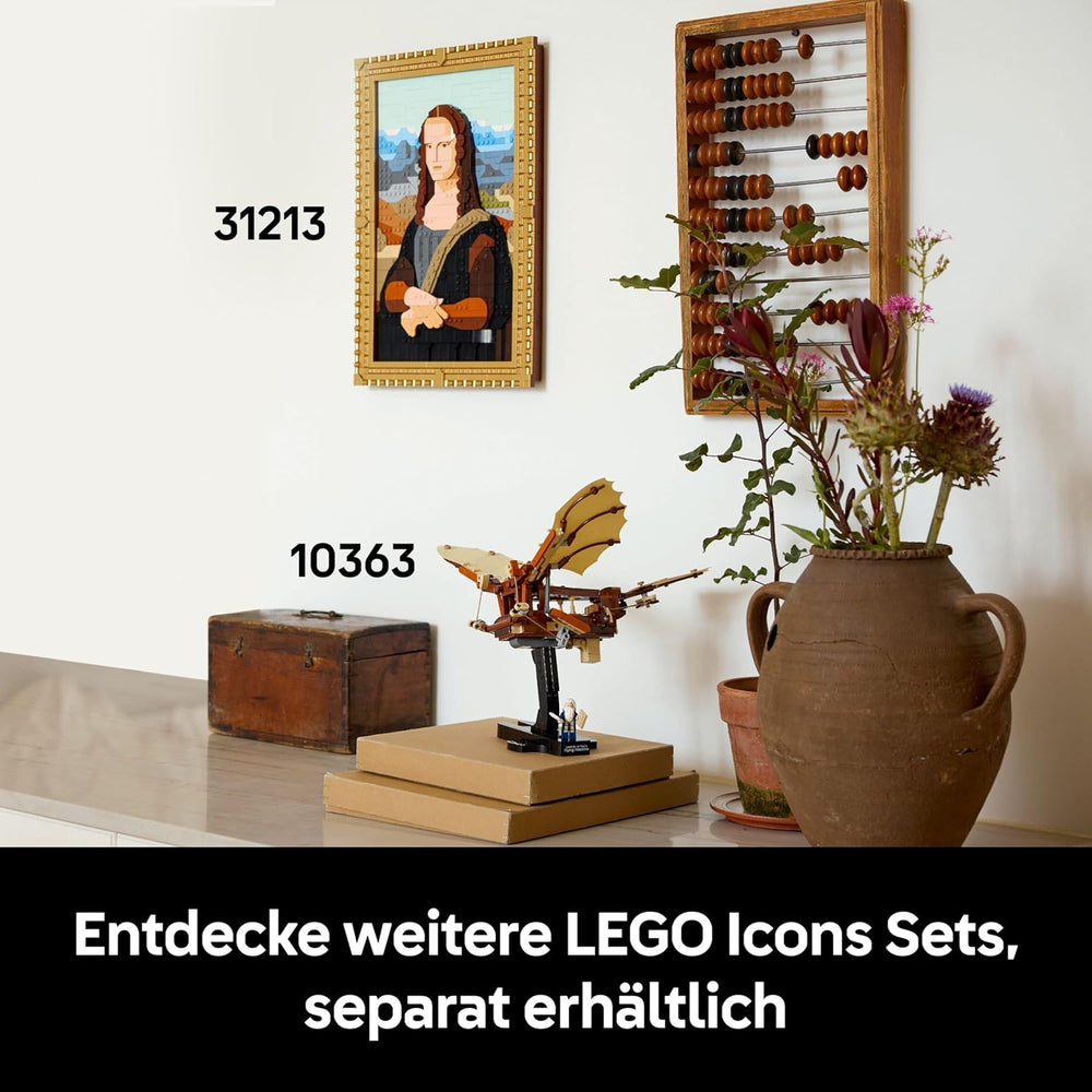 LEGO Icons Leonardo da Vincis Fluggerät mit schlagenden Flügeln - Minifigura y soporte incluidos - Bauset für Erwachsene - Deko-Set für Zuhause - Giftidee - 10363