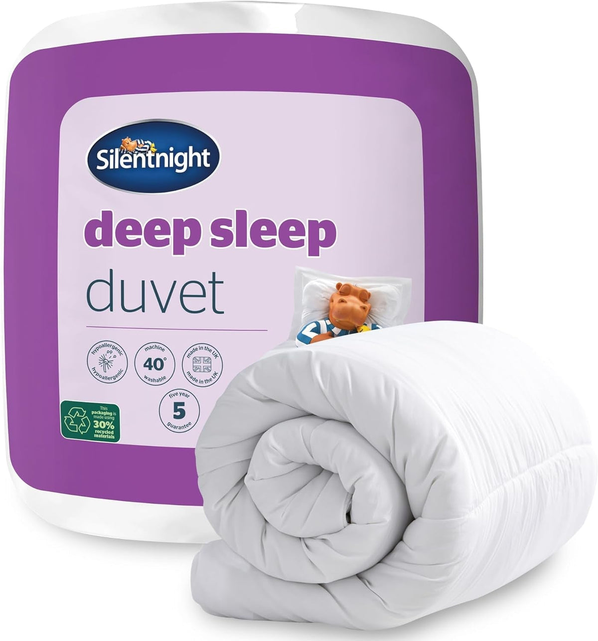 Plapumă Silentnight Deep Sleep, alb, microfibră, alb, pat single Plapumi si pilote Naty Shop Pat de o persoană 10.5 Tog