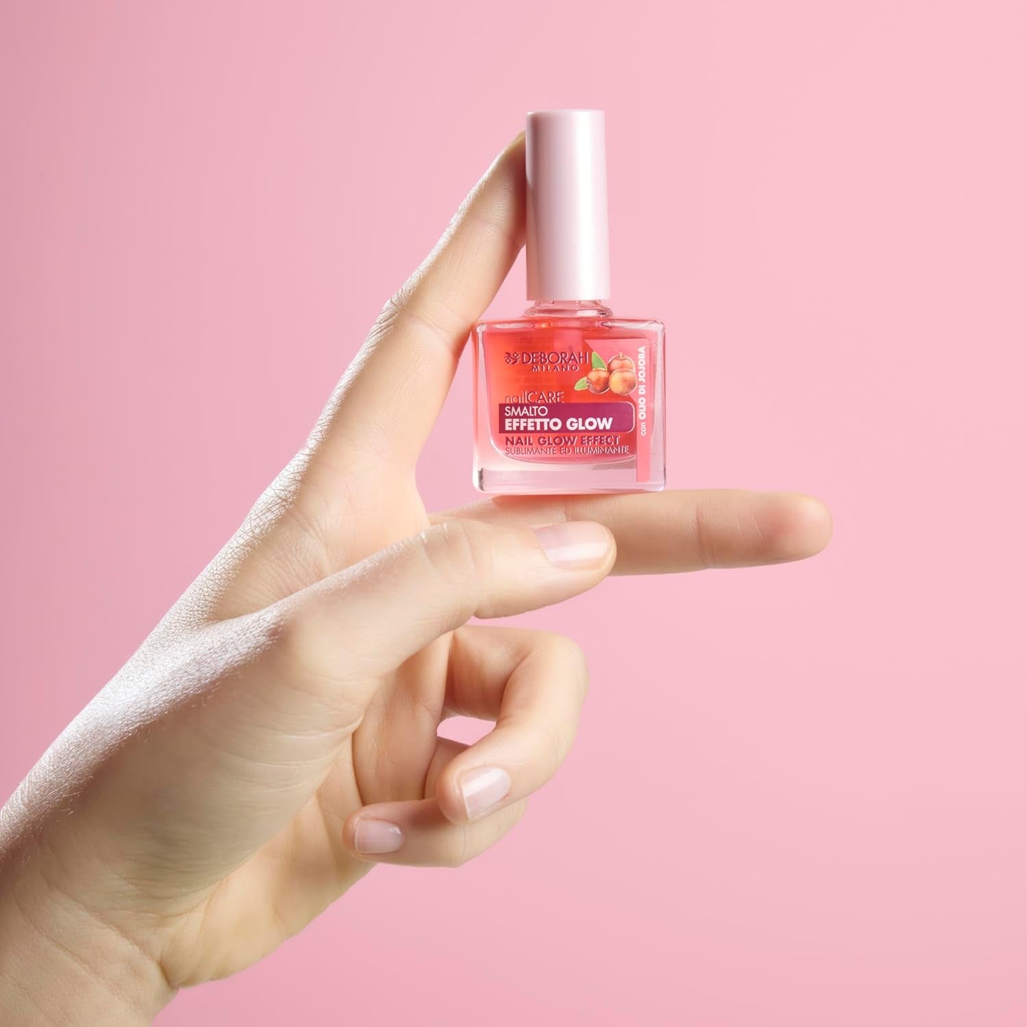 Esmalte de uñas Milano para uñas quebradizas, efecto quebradizo y brillante, ilumina y embellece las uñas, con aceite de jojoba, realza el color natural de las uñas, 8,5 ml