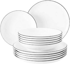 Seltmann Weiden - Lido Black Line - set de veselă 36 piese - porțelan (inclusiv 6 căni de cafea)