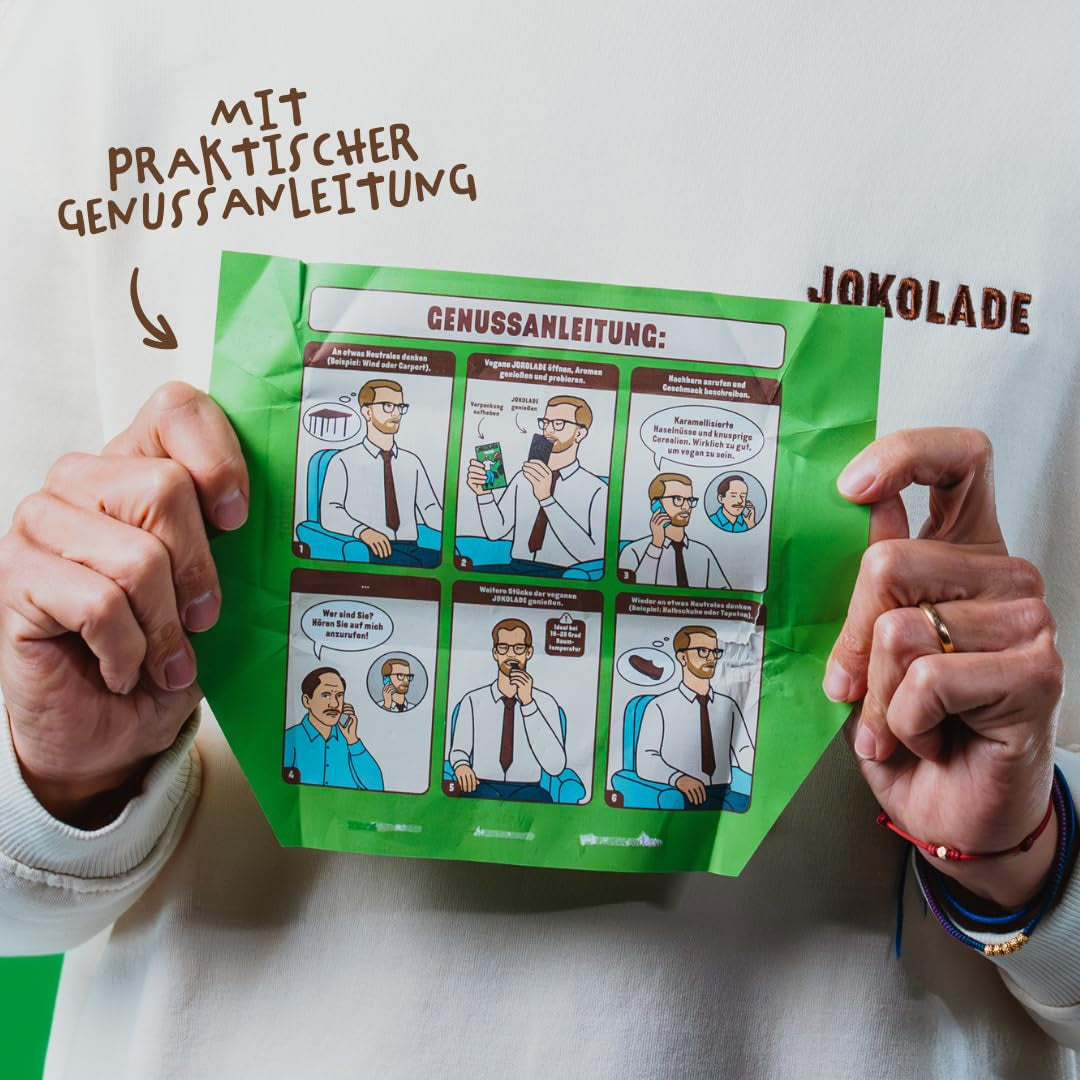 JOKOLADE 12 barras x 140g Paquete económico | Con cacahuetes caramelizados y cereales crujientes | Vegano y sin cacao