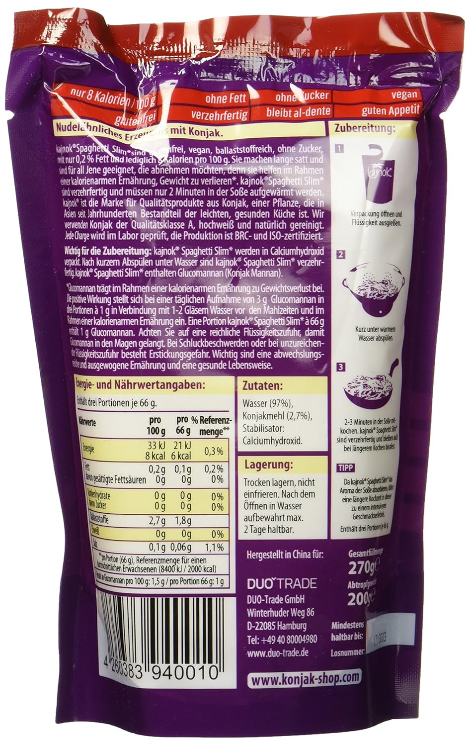 Espaguetis delgados, paquete de 10