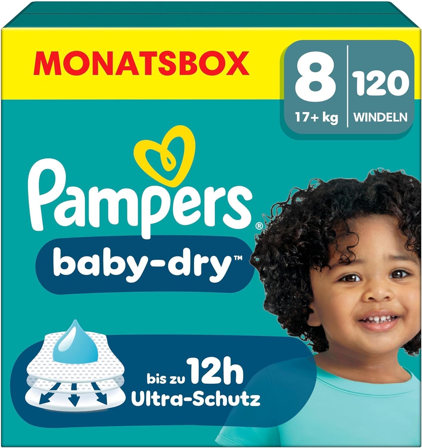 Pañales Pampers Baby-Dry talla 5, 174 pañales, 11 kg - 16 kg, hasta 100% de protección contra fugas y comodidad durante toda la noche
