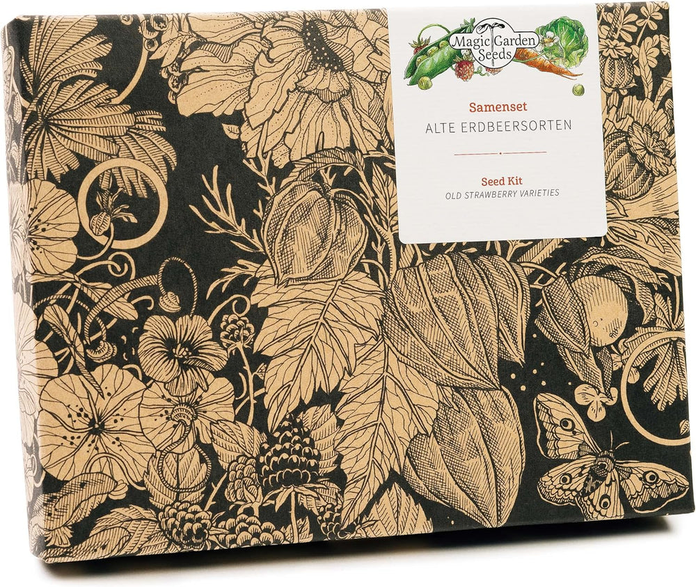 Magic Garden Seeds - Alte Erdbeersorten - Samen Geschenk Set Mit 3 Traditionellen, Köstlichen Sorten - Anzuchtset Mit Weißer Erdbeere, Roter Monatserdbeere Und Walderdbeere