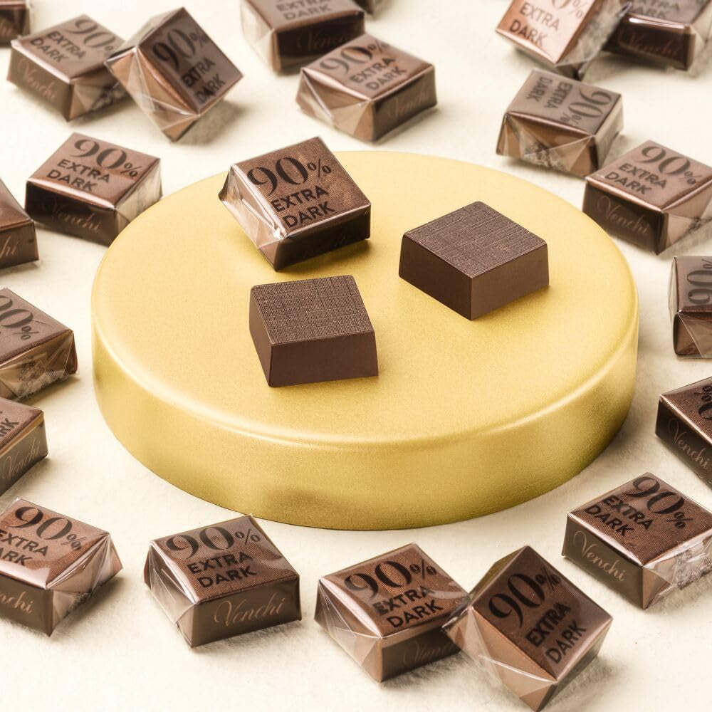 Venchi - Dados Extra Amargos 90%, 1 kg - Chocolate con Café - Sin Gluten - Vegano