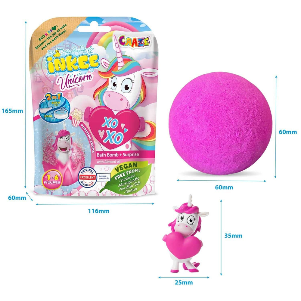 UNICORNIO TINTA | Bomba de baño para niños con sorpresa, 100 G, unicornio, aroma a palomitas Madre e Niño Naty Shop