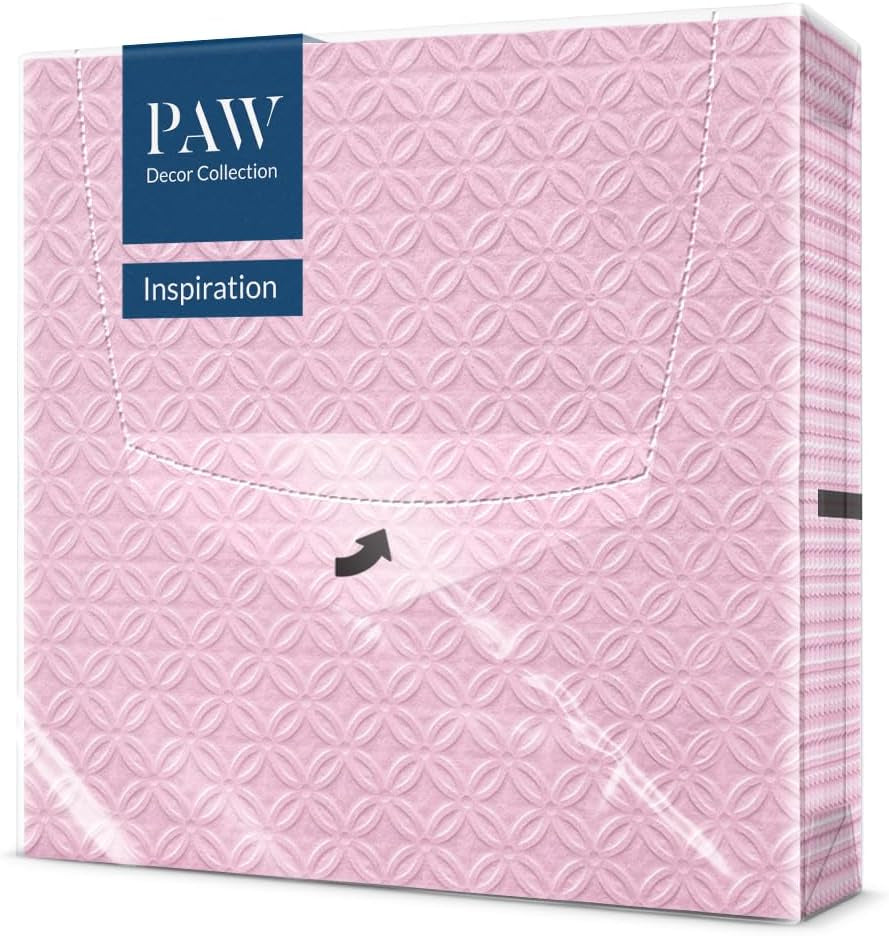 PAW - Șervețele gofrate 3 straturi (33 X 33 Cm) I 20 bucăți I Perfect pentru zile de naștere, petreceri, nunți, comuniuni, sărbători I Decorațiuni de masă Șervețele din hârtie texturată I Inspirație modernă (Hortensia)