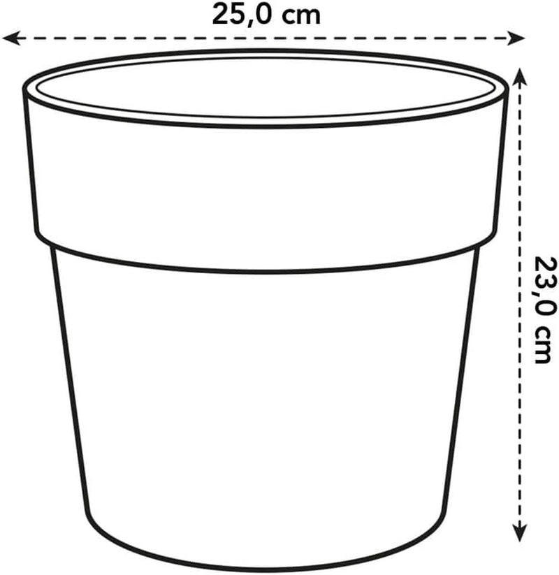 elho Vibia Straight Round 25 - Ghiveci de flori pentru exterior - Ø 24,3 x H 23,2 cm - Gri/Beton viu