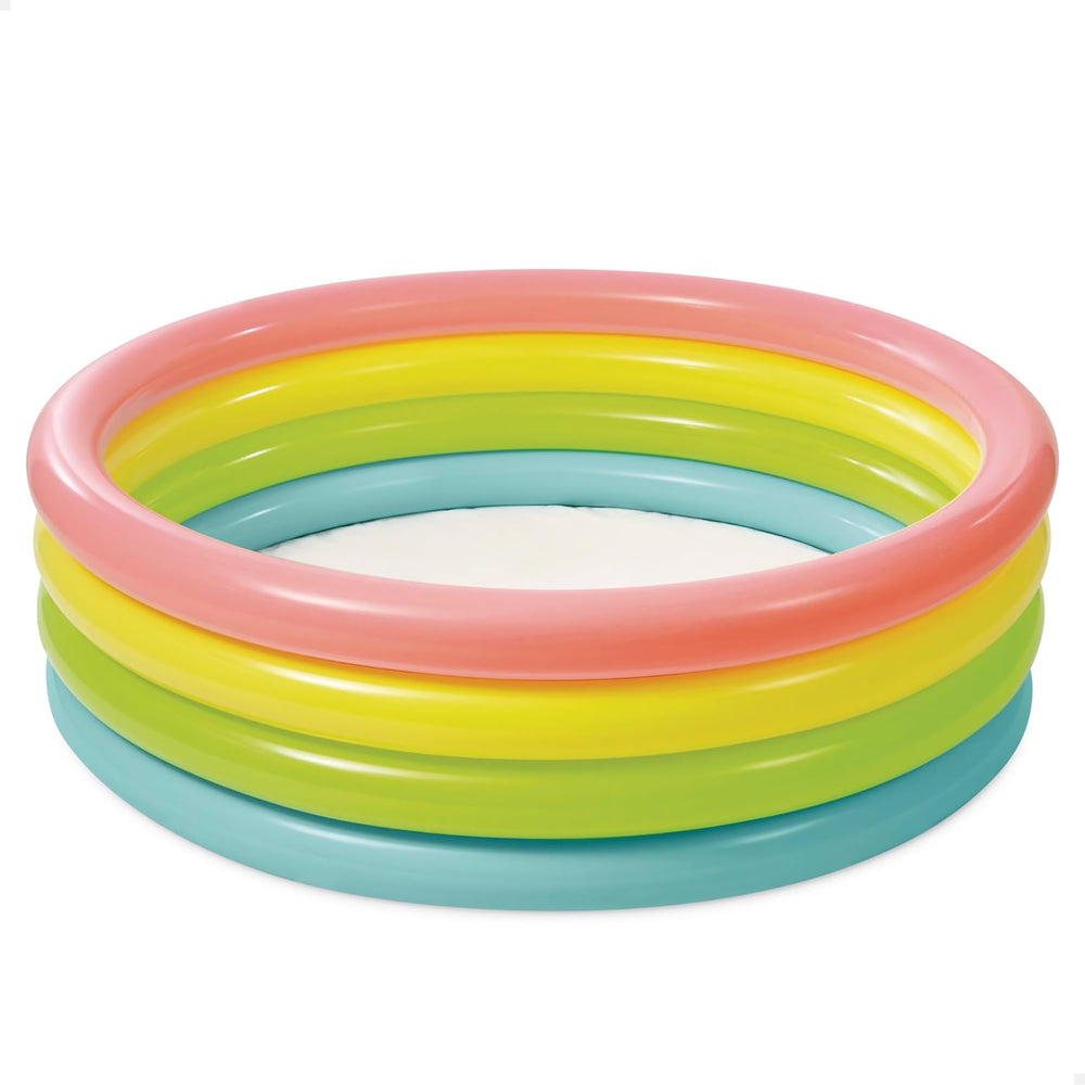 Intex 56441 NP - Piscina Hinchable Sunset Glow, Cuatro Aros, Vinilo, Multicolor, 168x46 cm